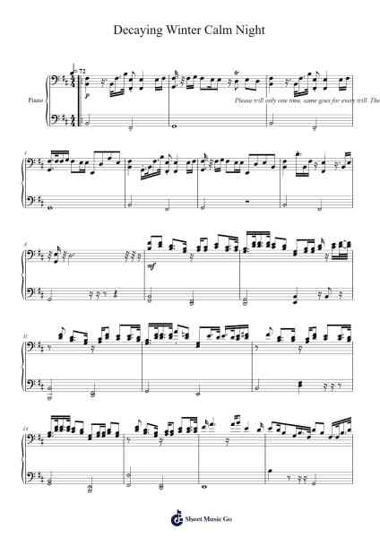 Decaying Winter Calm Night Sheet Music by Archeximus-Arr.Thomfrank Springper