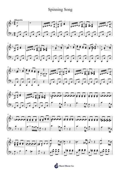 Spinning Song Sheet Music by Albert Ellmenreich-Arr.Hudvic Nolip
