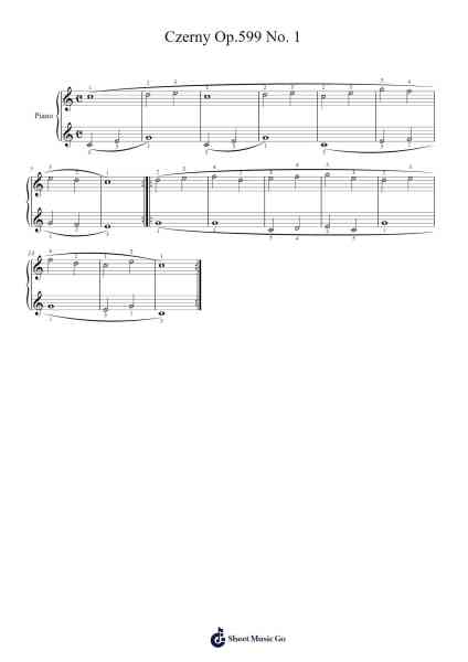 Czerny Op.599 No. 1 Sheet Music by Carl Czerny-Arr.Gorliz