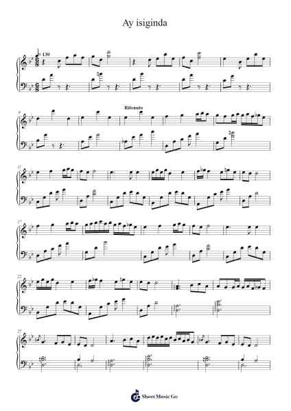 Ay isiginda Sheet Music by Qəmbər Hüseynli-Arr.Lambharine Ryphens