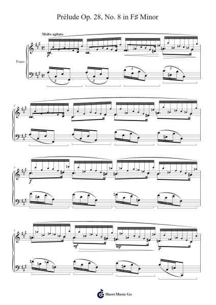 Prélude Op. 28, No. 8 in F♯ Minor Sheet Music by Frédéric François Chopin-Arr.Wrightrae