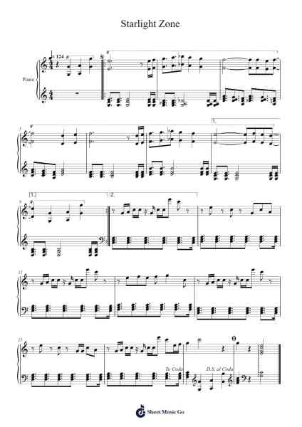 Starlight Zone Sheet Music by Masato Nakamura-Arr.Wildech Mopold
