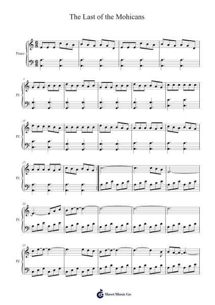 The Last of the Mohicans Sheet Music by Vangelis-Arr.Pulborg Ridean