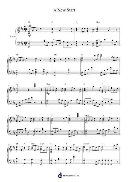 A New Start Sheet Music by Nanashi Mumei-Arr.Kingsgust