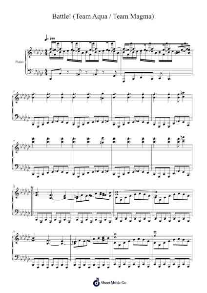 Battle! (Team Aqua / Team Magma) Sheet Music by Junichi Masuda-Arr.Krisrol Petthew