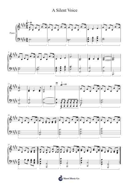 A Silent Voice - Lit(var): Piano Solo Sheet Music by Xame-Arr.Bobtab