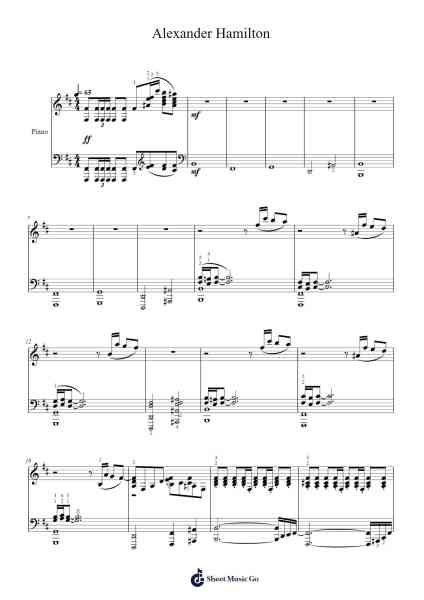 Alexander Hamilton Sheet Music by Lin-Manuel Miranda-Arr.Cofpert Dilgrant