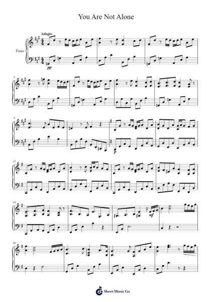 You Are Not Alone Sheet Music by Michael Jackson-Arr.Eipsridge Zangphne