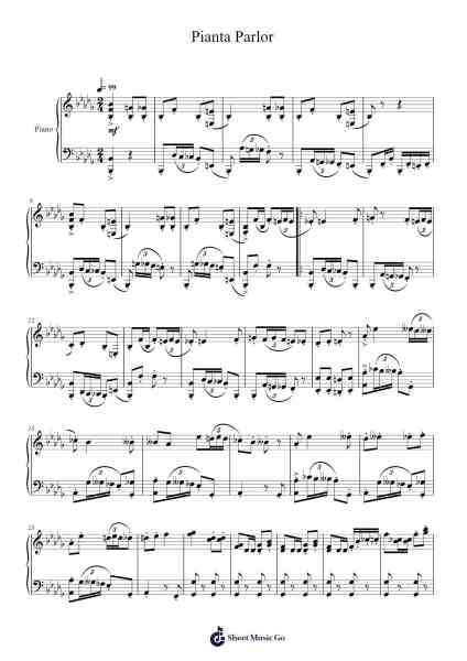 Pianta Parlor Sheet Music by Yoshito Hirano-Arr.Pipril