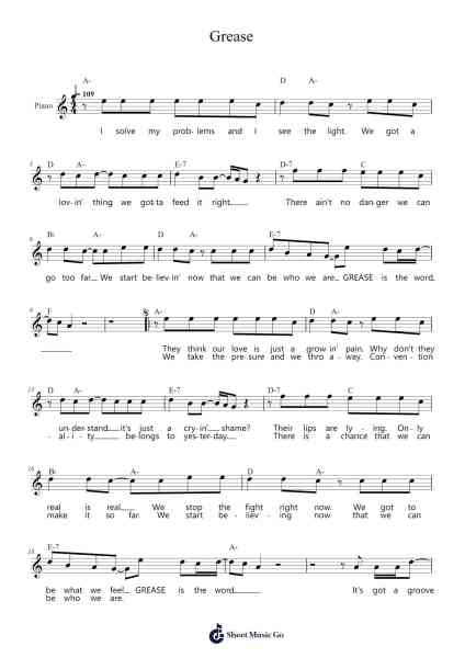 Grease Sheet Music by Frankie Valli-Arr.Gorale Wattia
