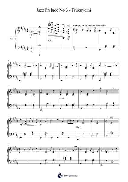 Jazz Prelude No 3 - Tsukuyomi Sheet Music by Steeleearl-Arr.Wavieve Katdy