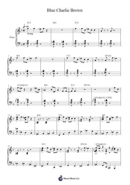Blue Charlie Brown Sheet Music by Vince Guaraldi-Arr.Migsel Pagliam
