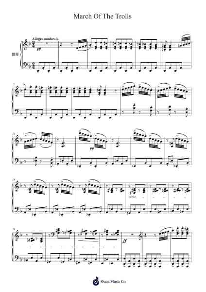 March Of The Trolls (Troldtog), Op. 54, No. 3 Sheet Music by Edvard Grieg-Arr.Pullzie Willmiles