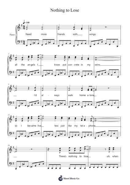 Nothing to Lose Sheet Music by Billy Talent-Arr.Wooraine Fintis