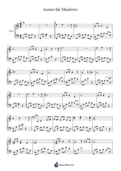 Across the Meadows Sheet Music by HOYO-MiX-Arr.Hootus