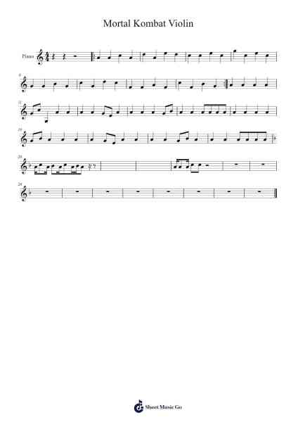 Mortal Kombat Violin Sheet Music by undefined-Arr.Melnolds Dougdy