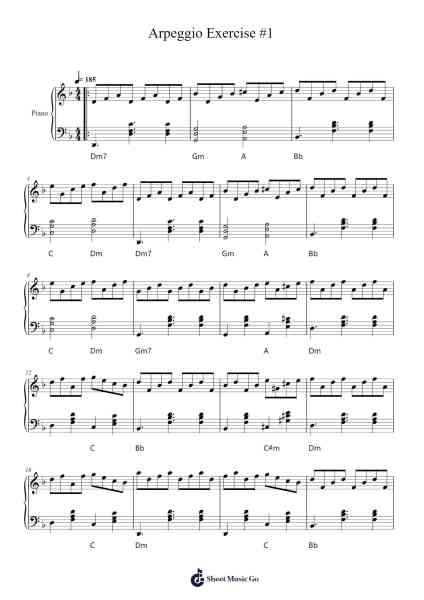 Arpeggio Exercise #1 Sheet Music by Danilo Sesti-Arr.Wolian