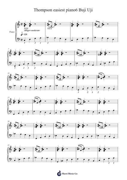 Thompson easiest piano6 Buji Uji Sheet Music by John Thompson-Arr.Colbard Ramsdick