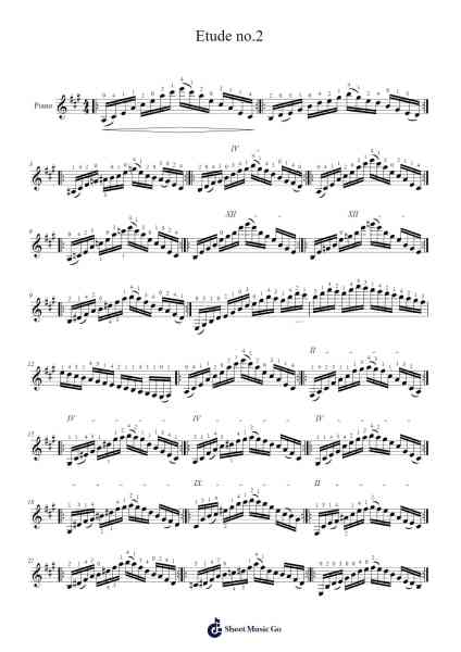 Etude No.2 Sheet Music by Heitor Villa-Lobos-Arr.Doulow