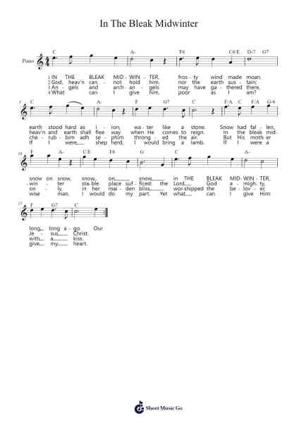 In The Bleak Midwinter Sheet Music by Gustav Holst-Arr.Ivescan Nelral
