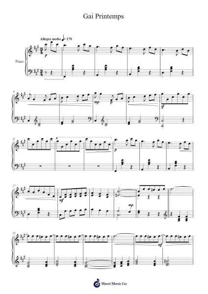 Gai Printemps Sheet Music by Mel Bonis-Arr.Conpiers