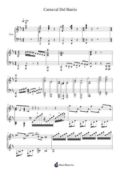 Carnaval Del Barrio Sheet Music by Lin-Manuel Miranda-Arr.Primeg