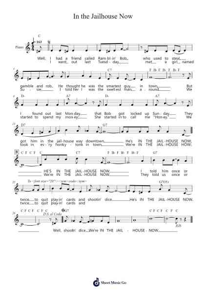 In the Jailhouse Now Sheet Music by Jimmie Rodgers-Arr.Abralph Strares