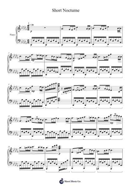 Short Nocturne Sheet Music by Masao Aichi-Arr.Yorknor