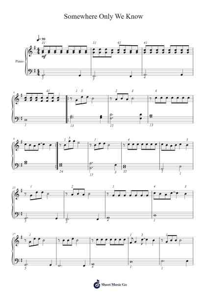 Somewhere Only We Know Sheet Music by Keane-Arr.Thornle