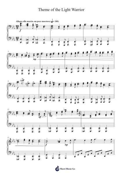 Theme of the Light Warrior Sheet Music by Cookeda-Arr.Vioo'neil