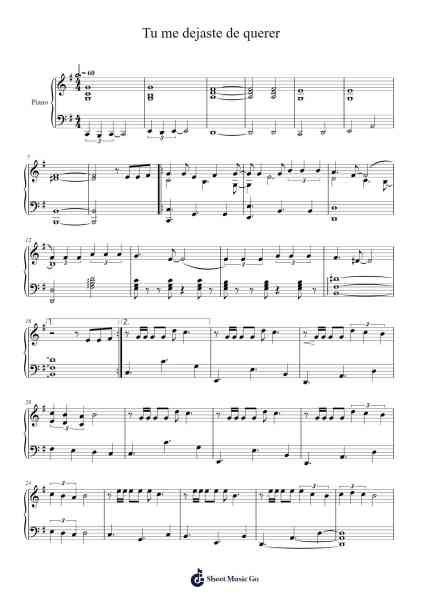 Tu me dejaste de querer Sheet Music by C. Tangana-Arr.Mattin