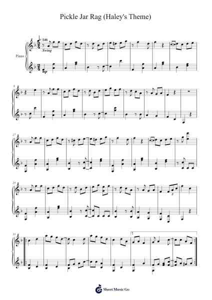 Pickle Jar Rag (Haley's Theme) Sheet Music by Eric Barone-Arr.Milllas