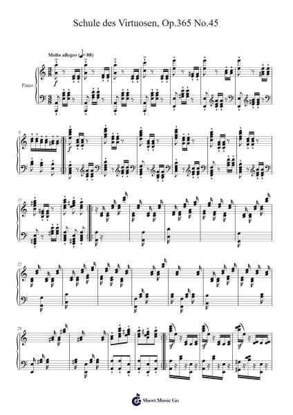 Schule des Virtuosen, Op. 365 No. 45 Sheet Music by Carl Czerny-Arr.Hoybooth Saulives