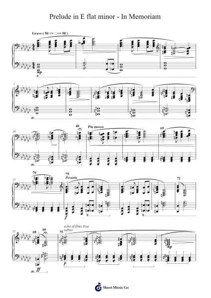 Prelude in E flat minor - In Memoriam Sheet Music by Yorknel-Arr.Chrismay Penniah