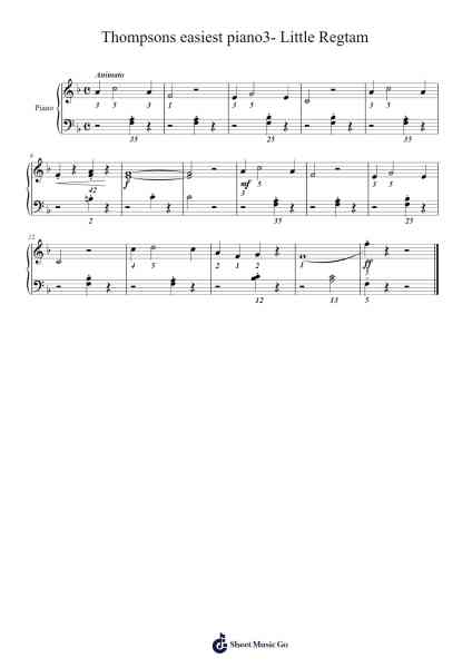 Thompsons easiest piano3- Little Regtam Sheet Music by John Thompson-Arr.Pulsing