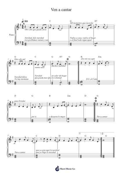 Ven a cantar Sheet Music by undefined-Arr.Bunkyle Wanmia