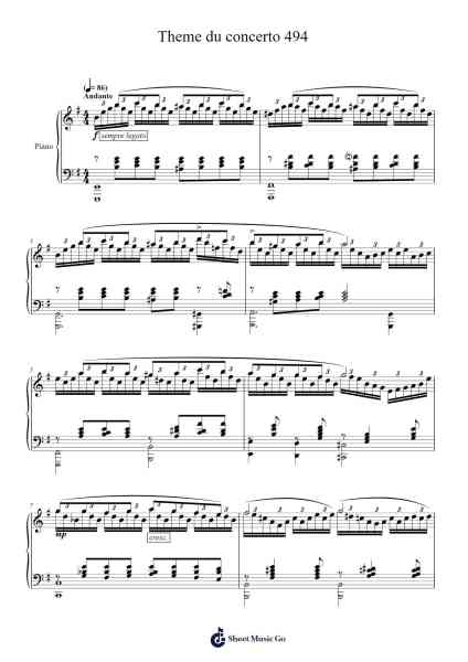 Theme du concerto 494 Sheet Music by Shirō Sagisu-Arr.Jannuel Graceche