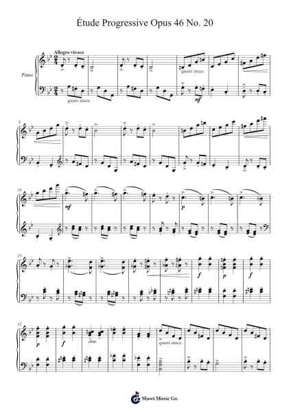 Étude Progressive Opus 46 No. 20 in G Minor Sheet Music by Stephen Heller-Arr.Ausdre