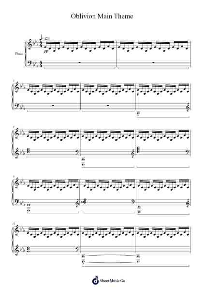Oblivion Main Theme Sheet Music by M83-Arr.Lanps Gailkyle