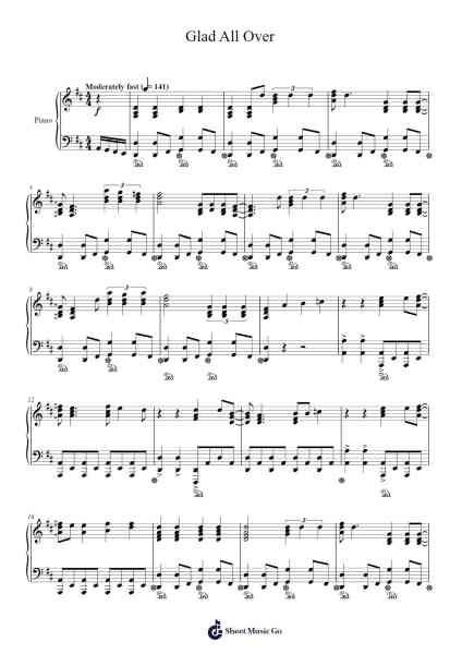 Glad All Over Sheet Music by The Dave Clark Five-Arr.Verbald Jackpound