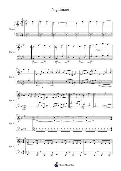 Nightmare Sheet Music by Avenged Sevenfold-Arr.Sijeff