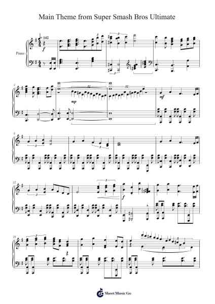 Main Theme from Super Smash Bros Ultimate Sheet Music by Hideki Sakamoto-Arr.Evejob