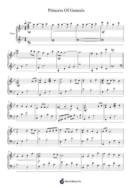 Princess Of Genesis Sheet Music by Takahashi Ryou-Arr.Bobgy