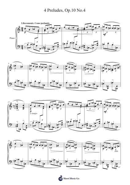 4 Preludes, Op.10 No.4 Sheet Music by Anatoly Alexandrov-Arr.Dwighthart Mickrold