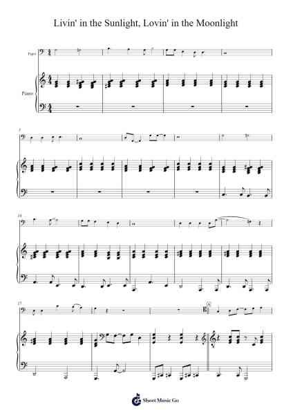 Livin' in the Sunlight, Lovin' in the Moonlight Sheet Music by Tiny Tim-Arr.Kingsmiah Burnekyle