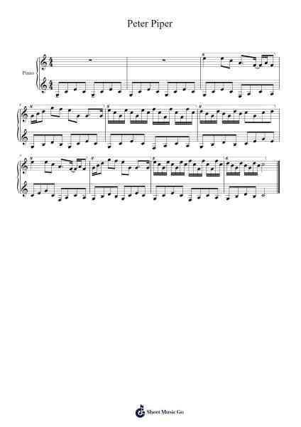 Peter Piper Sheet Music by Frank Mills-Arr.Poundpe
