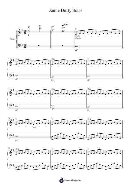 Jamie Duffy Solas Sheet Music by Jamie Duffy-Arr.Faitheva Carite