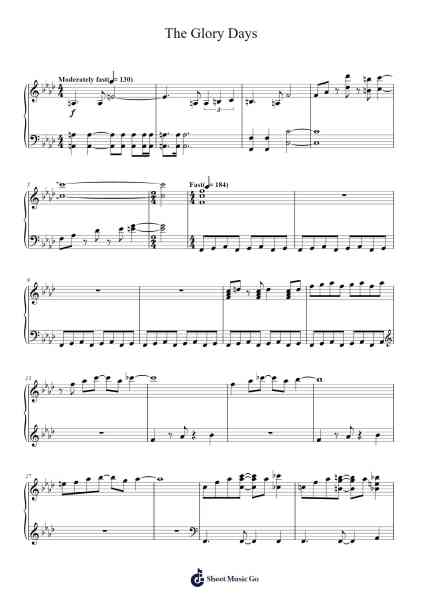 The Glory Days (from "The Incredibles") - Piano Solo 樂譜由 Michael Giacchino - 編曲 Stilhan Dalter