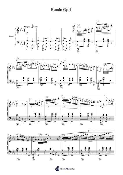 Rondo in C Minor, Op. 1 - Chopin Sheet Music by Frédéric Chopin-Arr.Huttwer Sampland