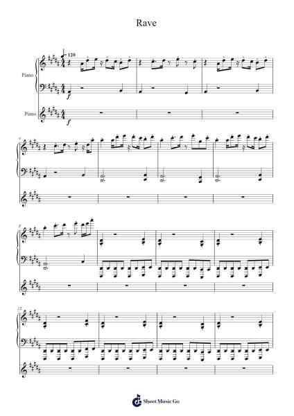 Rave Sheet Music by Dxrk ダーク-Arr.Kitfy